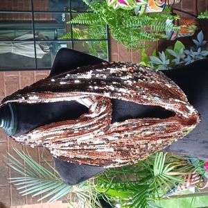 ROSE GOLD NWT Sequin infinity scarf